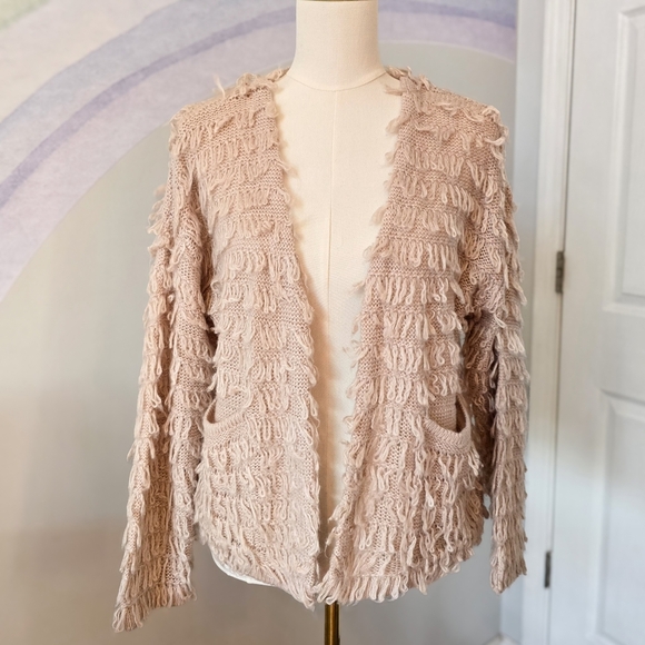 Blu Pepper Sweaters - Blu Pepper | Small | Shaggy Knit Cardigan With Pockets